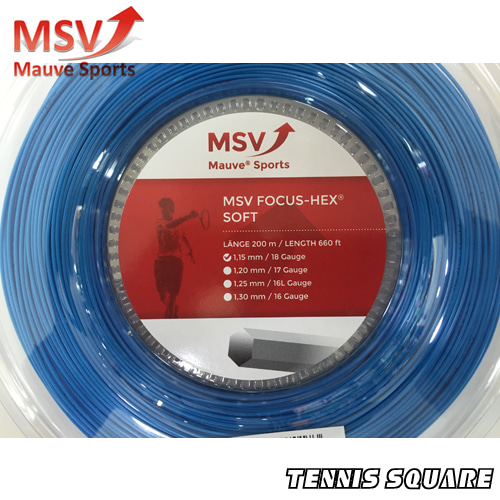 MSV 포커스 헥스 소프트 블루 1.15mm|200m 릴 테니스스트링테니스라켓,베드민턴라켓