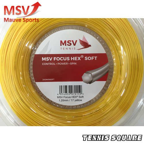 MSV 포커스 헥스 소프트 노랑 1.20mm|200m릴  테니스스트링테니스라켓,베드민턴라켓