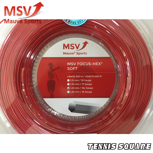 MSV 포커스 헥스 소프트 레드 1.25mm|200m 릴 테니스스트링테니스라켓,베드민턴라켓