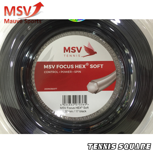 MSV 포커스 헥스 소프트 블랙 1.20mm|200m 릴 테니스스트링테니스라켓,베드민턴라켓